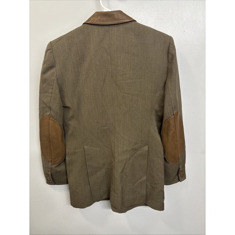 Wathne Women’s 100% Wool Jacket Coat With Leather Collar And Sleeve Patch Size 6 - Picture 9 of 13